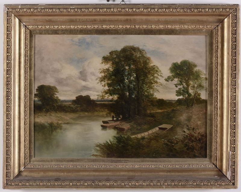 Vicat Cole (XIX secolo) Paesaggio fluviale, 1876  - Auction Antique and Old Masters - Cambi Casa d'Aste