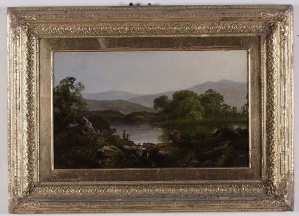 Anonimo del XIX secolo Paesaggio fluviale