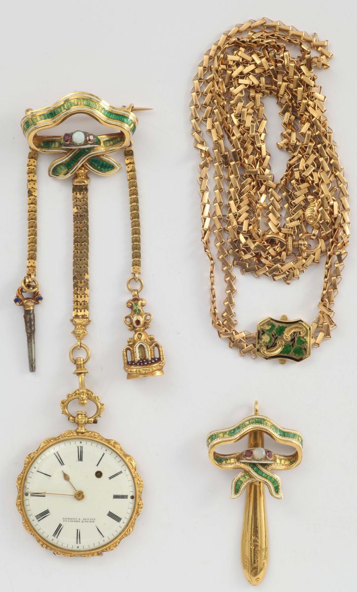 Chatelin con orologio e chiavetta  - Auction Fine Jewels - I - Cambi Casa d'Aste