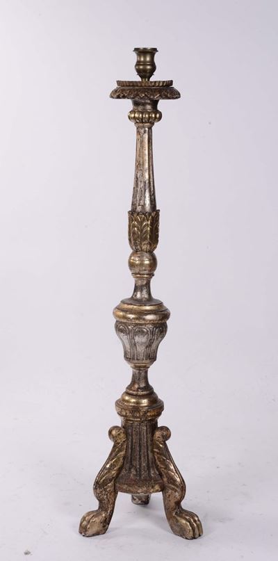 Torciera in Legno Intagliato e Dorato, XIX Secolo