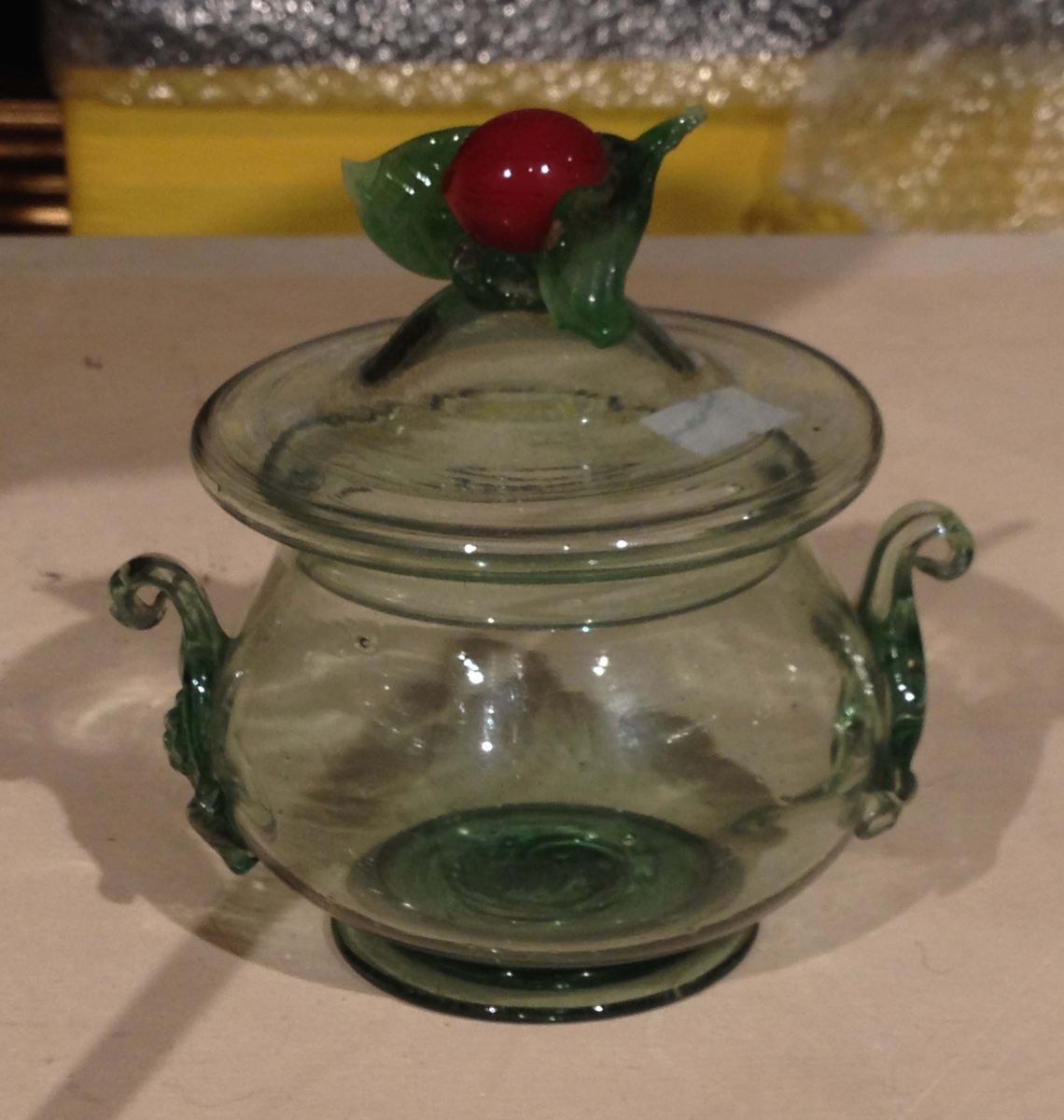 Zuccheriera in vetro soffiato con coperchio - Auction Fine Arts