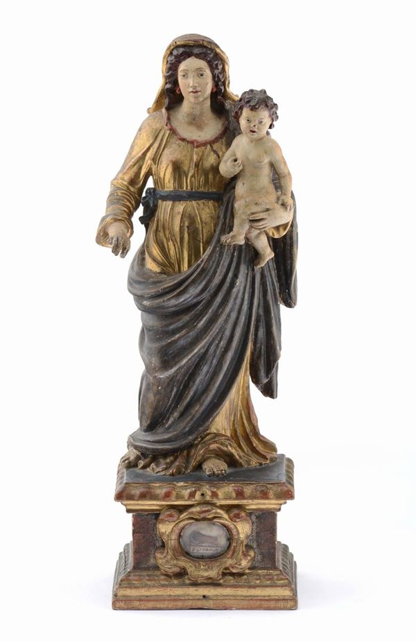 Scultore del XVIII secolo Madonna con il Bambino