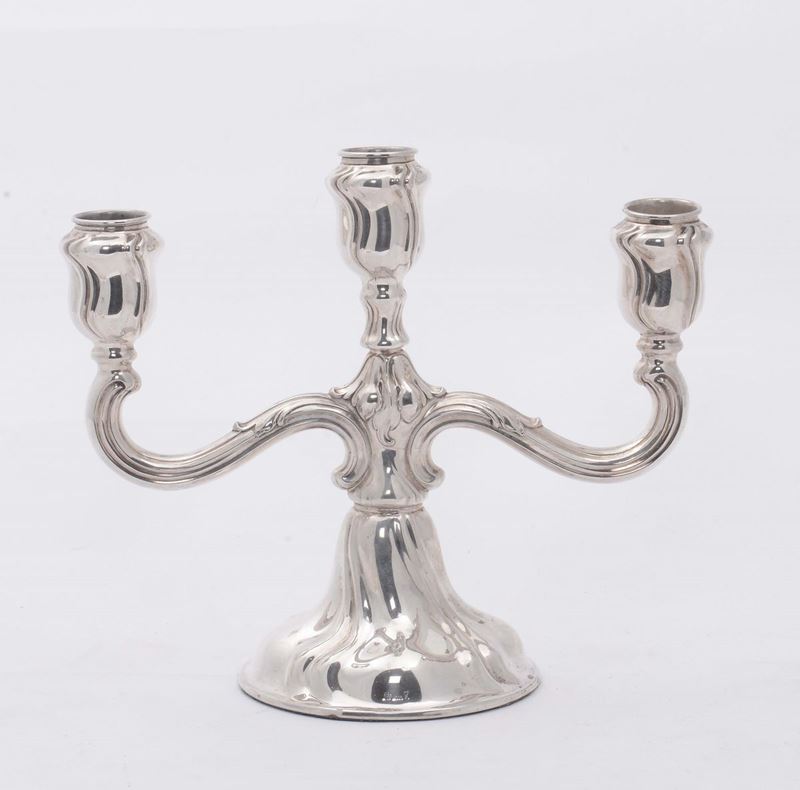 Candeliere in argento 800 a tre luci  - Asta Asta a Tempo 2-2014 - Cambi Casa d'Aste