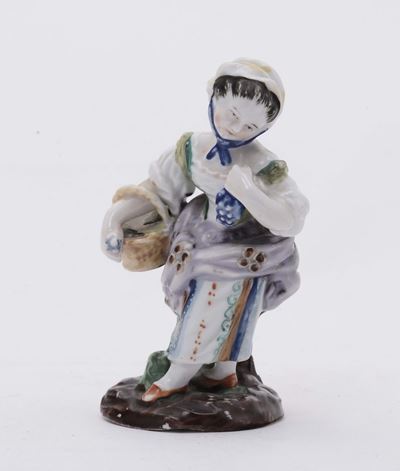 Sculturina in Porcellana con Fanciulla, Meissen XVIII Secolo