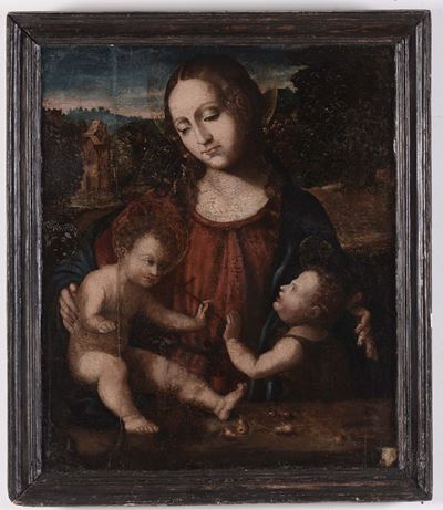 Scuola Lombarda del XVI Secolomadonna con Bambino e San Giovannino