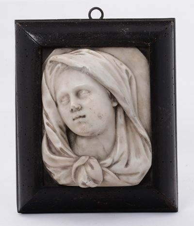 Bassorilievo in Marmo Raffigurante Madonna, XVII Secolo