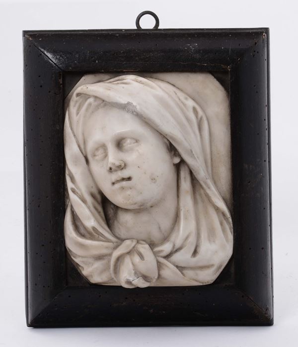 Bassorilievo in marmo raffigurante Madonna, XVII secolo