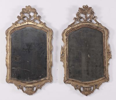 Coppia di Specchierine in Legno Dorato, Venezia XVIII Secolo