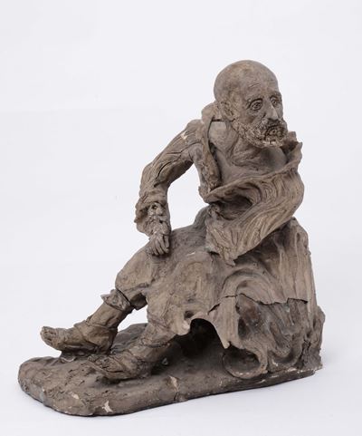Scultura in Terracotta Raffigurante Personaggio Seduto, XVIII Secolo