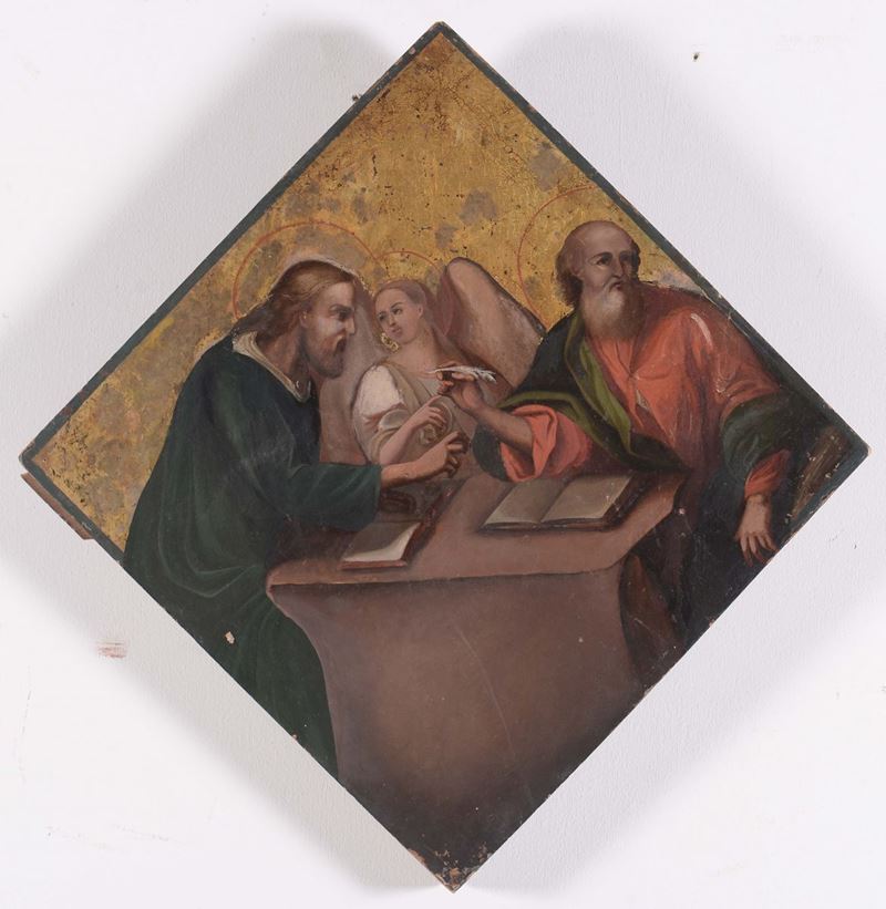 Dipinto fondooro su tavola, XIX secolo  - Asta Antiquariato e Dipinti Antichi - Cambi Casa d'Aste