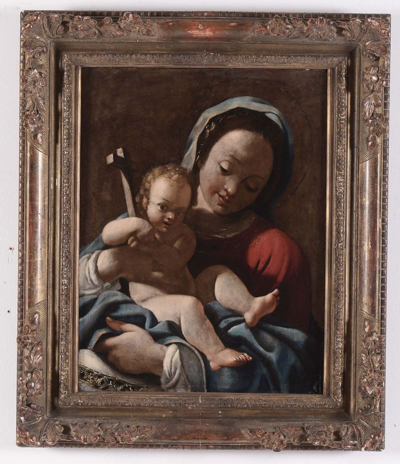 Scuola del XVII secolo Madonna e Bambino  - Asta Antiquariato e Dipinti Antichi - Cambi Casa d'Aste