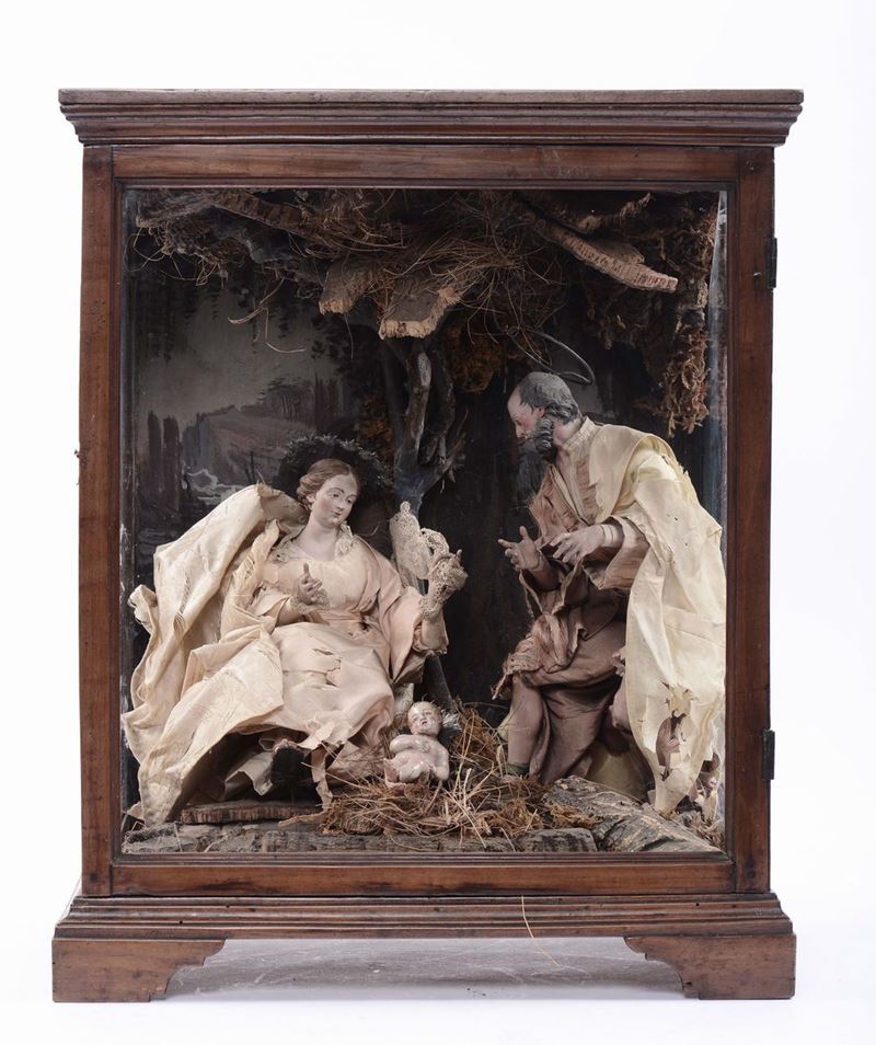 Sacra famiglia del presepe napoletano, Napoli  - Asta Antiquariato e Dipinti Antichi - Cambi Casa d'Aste
