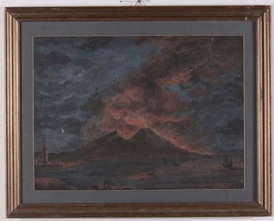 Anonimo del XIX Secoloeruzione Notturna del Vesuvio
