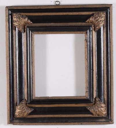 Cornice in Legno Ebanizzato e Dorato, Olanda XVII Secolo