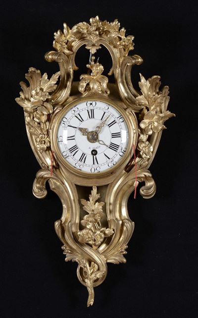 Orologio Cartel in Bronzo Dorato, Castagnet a Paris 1772