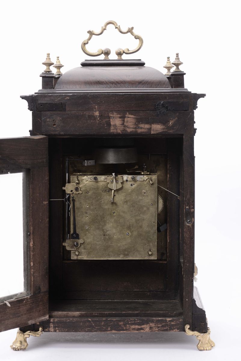 Orologio Romana in Legno Lastronato con Palissandro, Bronzi Dorati, Agost Aymonner a Roma