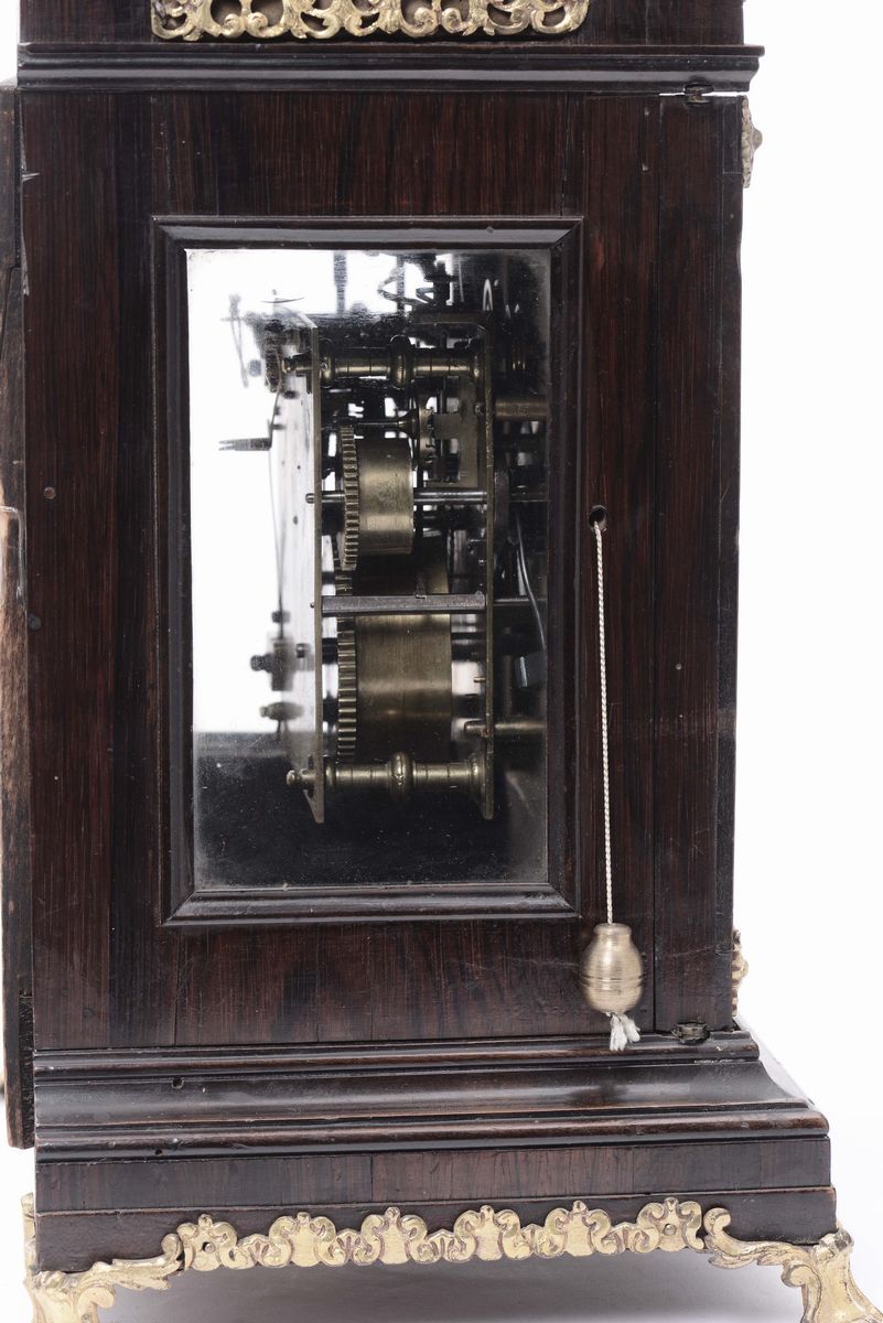 Orologio Romana in Legno Lastronato con Palissandro, Bronzi Dorati, Agost Aymonner a Roma