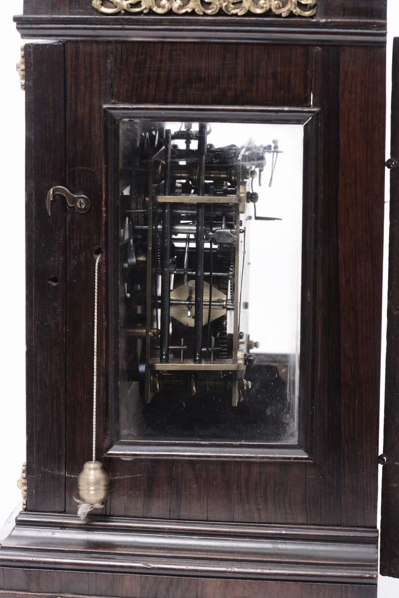 Orologio Romana in Legno Lastronato con Palissandro, Bronzi Dorati, Agost Aymonner a Roma