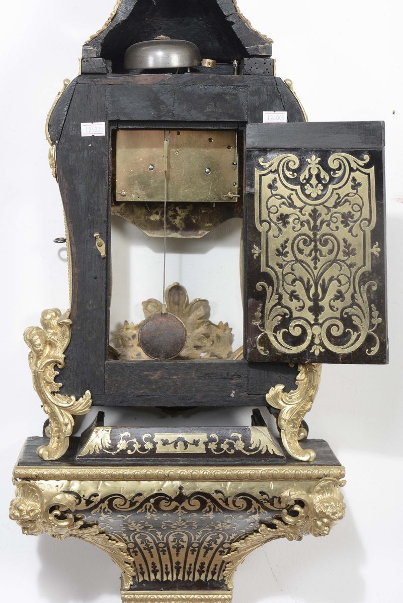 Piccolo Orologio Boulle in Legno Lastronato, XIX Secolo