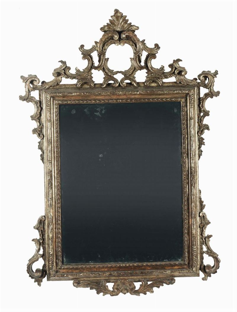 Specchiera Luigi XV in legno dorato a mecca, XVIII-XIX secolo  - Asta Antiquariato e Dipinti Antichi - Cambi Casa d'Aste