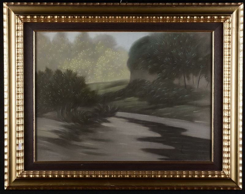 Sexto Canegallo (Genova Sestri Ponente 1892-1966) Paesaggio divisionista  - Asta Antiquariato e Dipinti Antichi - Cambi Casa d'Aste