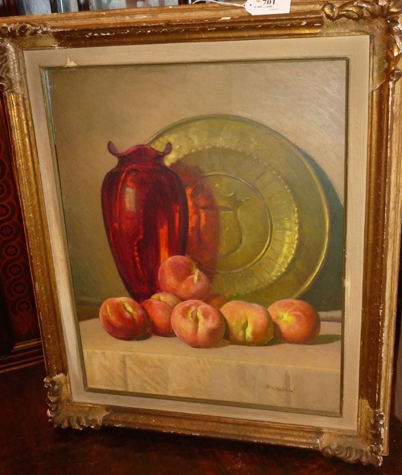 Rino Gaspare Battaini (Milano, 1892 - Santa Margherita Ligure, 1963) Natura morta  - Asta Antiquariato e Dipinti Antichi - Cambi Casa d'Aste