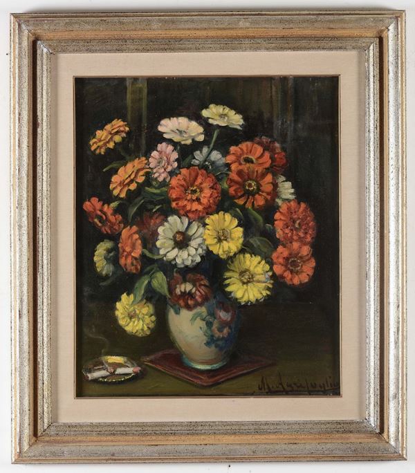 Mario Agrifoglio (Genova 1877 – Roasio 1972) Vaso di fiori