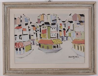 Sante Monachesi (macerata 1910 – Roma 1991)veduta di Parigi