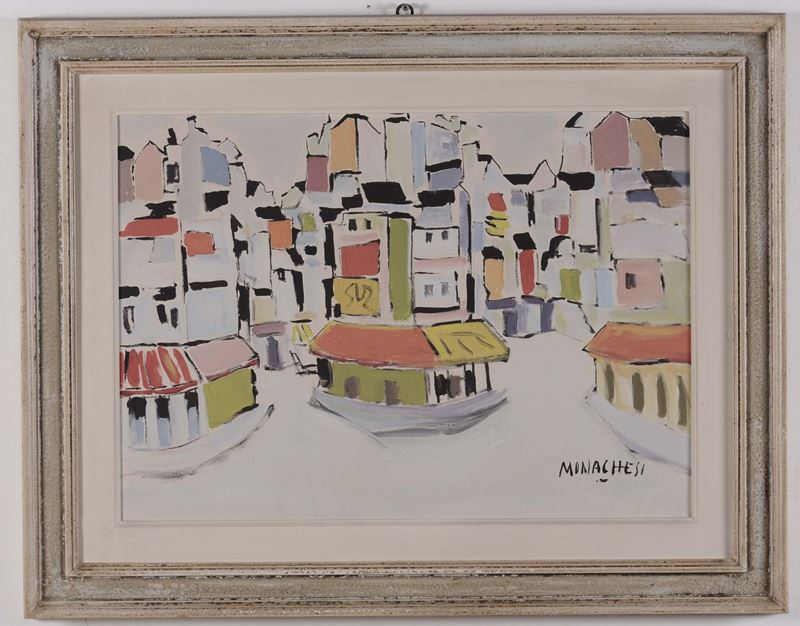 Sante Monachesi (Macerata 1910 – Roma 1991) Veduta di Parigi  - Asta Antiquariato e Dipinti Antichi - Cambi Casa d'Aste