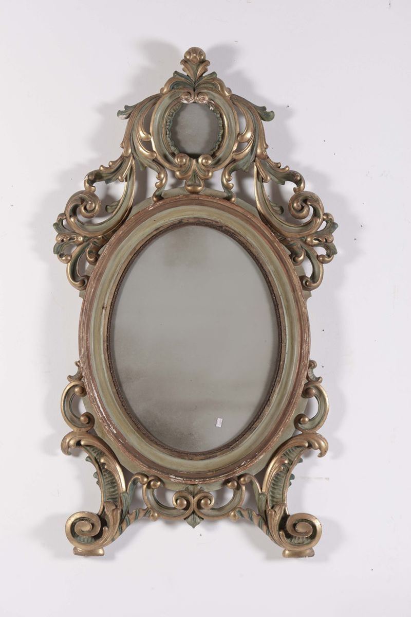 Specchierina in legno laccato e dorato, XX secolo  - Auction Antique and Old Masters - Cambi Casa d'Aste