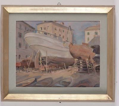 Dino Gambetti (quistello 1907-genova 1988)cantiere di Albisola