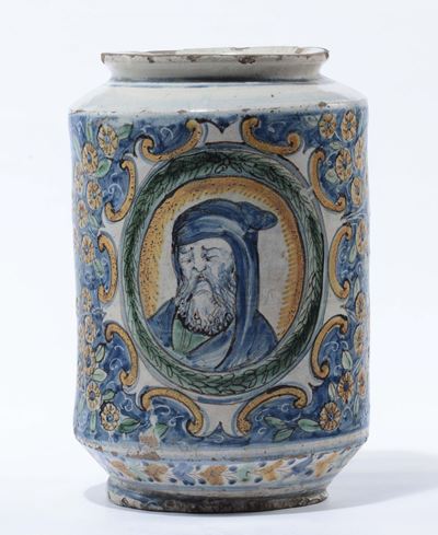 Grande Albarello in Maiolica Policroma, Caltagirone XVIII Seoclo