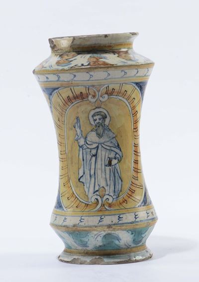 Albarello in Mailica Policroma, Sicilia, Probabilmente Palermo, Primo XVII Secolo