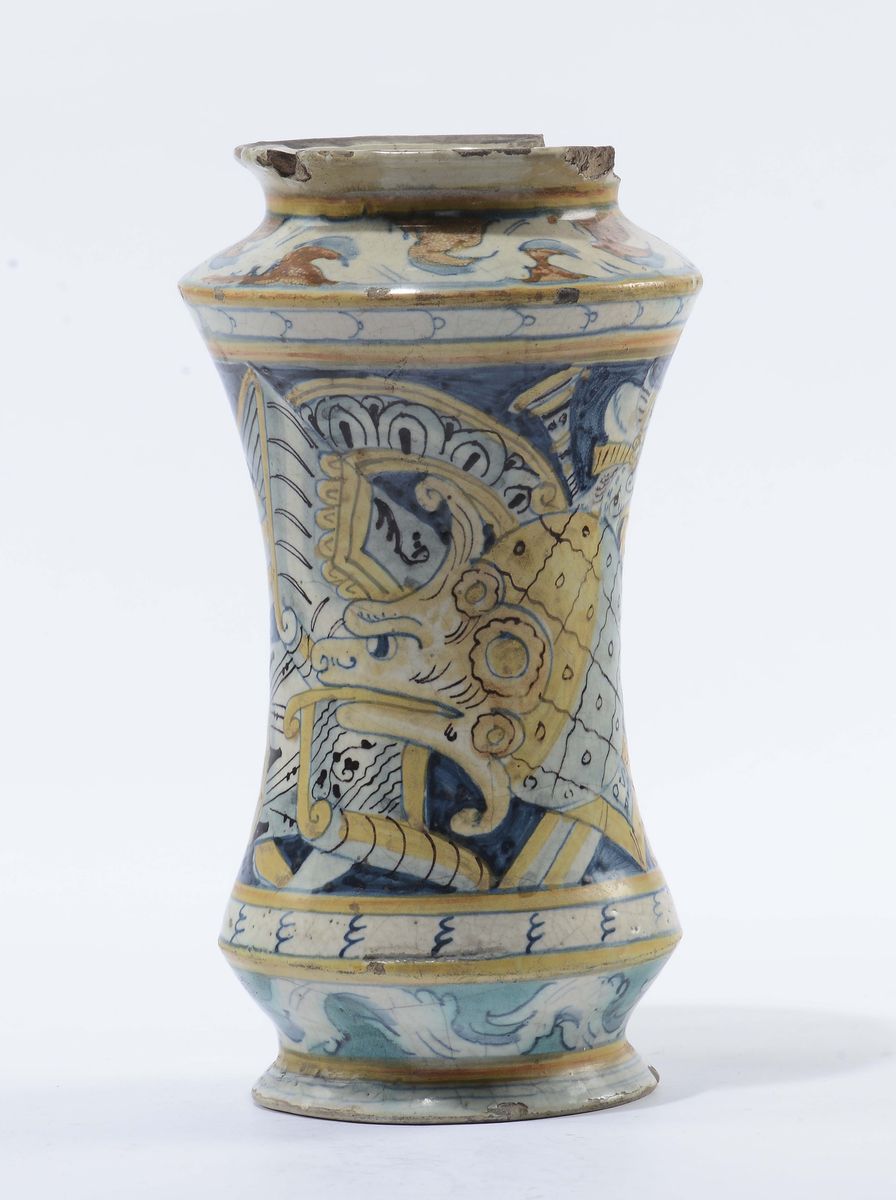 Albarello in Mailica Policroma, Sicilia, Probabilmente Palermo, Primo XVII Secolo