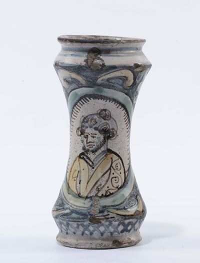 Albarello in Maiolica Policroma, Caltagirone XVII Secolo