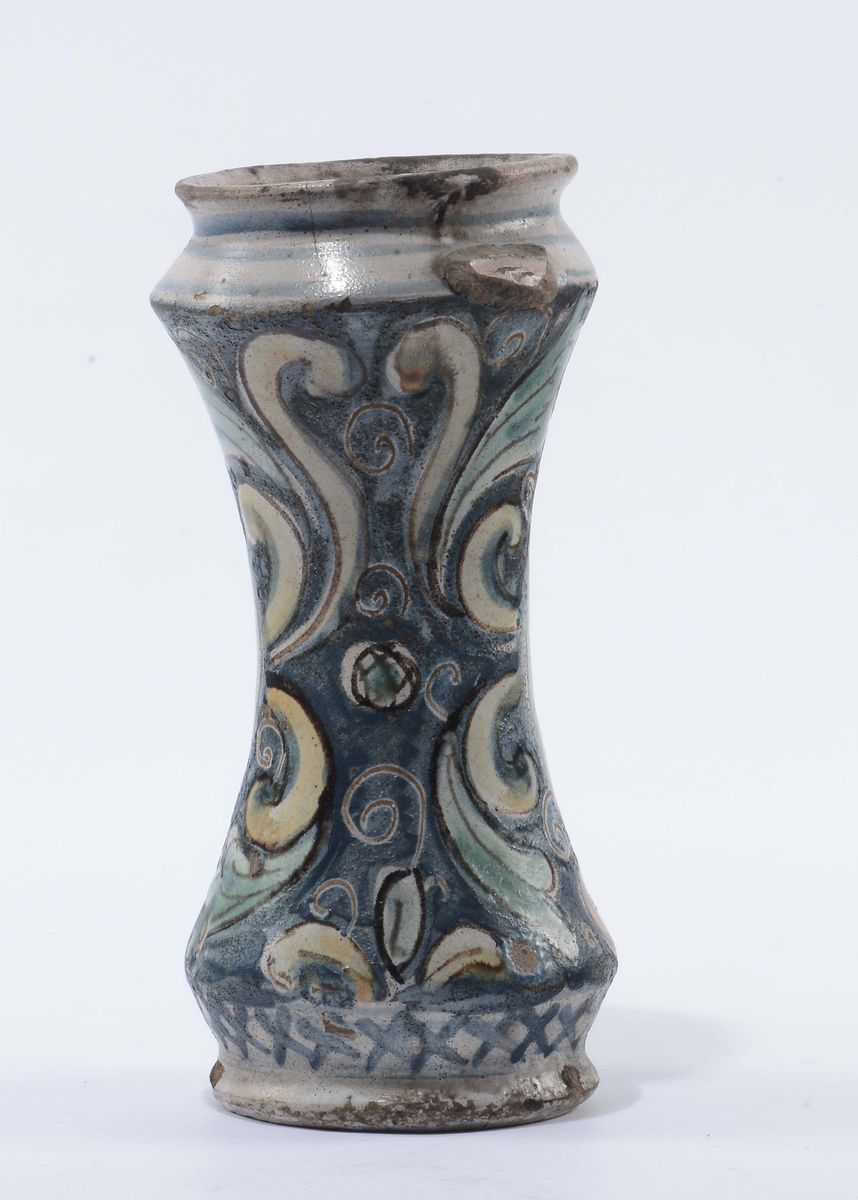 Albarello in Maiolica Policroma, Caltagirone XVII Secolo