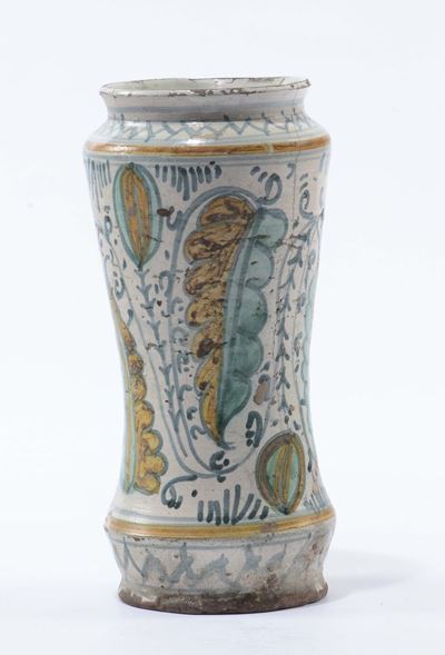 Albarello in Maiolica Policroma, Sicilia, Forse Caltagirone Inizio XVIII Secolo