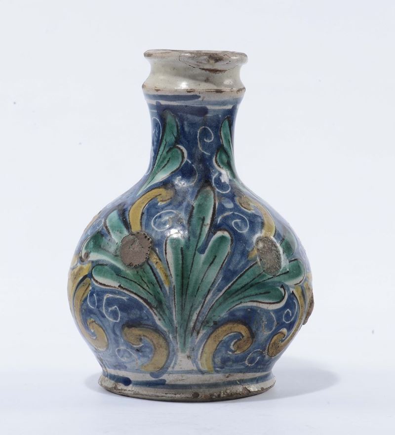 Vaso da farmacia in maiolica policroma, Caltagirone, prima metà del XVIII secolo  - Asta Antiquariato e Dipinti Antichi - Cambi Casa d'Aste