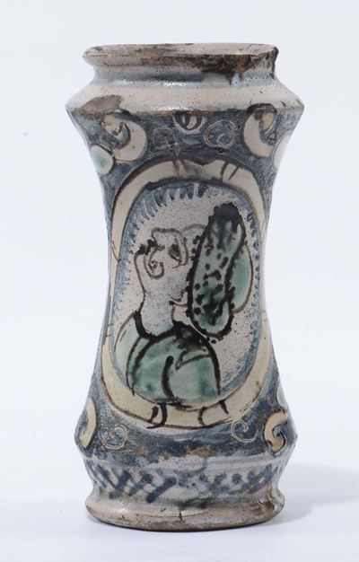 Albarello in Maiolica Policroma, Forse Caltagirone XVII Secolo