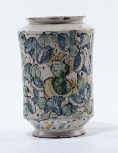 Albarello in Maiolica Policroma, Caltagirone Prima Metà del XVIII Secolo