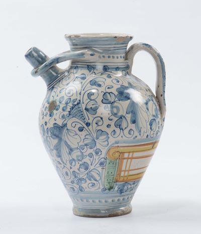 Brocca in Maiolica Policroma, Toscana Inizio XVII Secolo