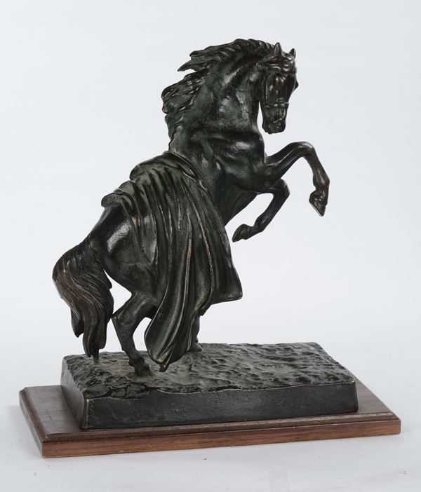 Scultura in bronzo raffigurante cavallo, XIX secolo
