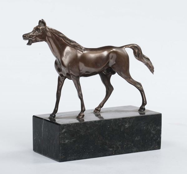 Piccolo cavallo in bronzo, XX secolo