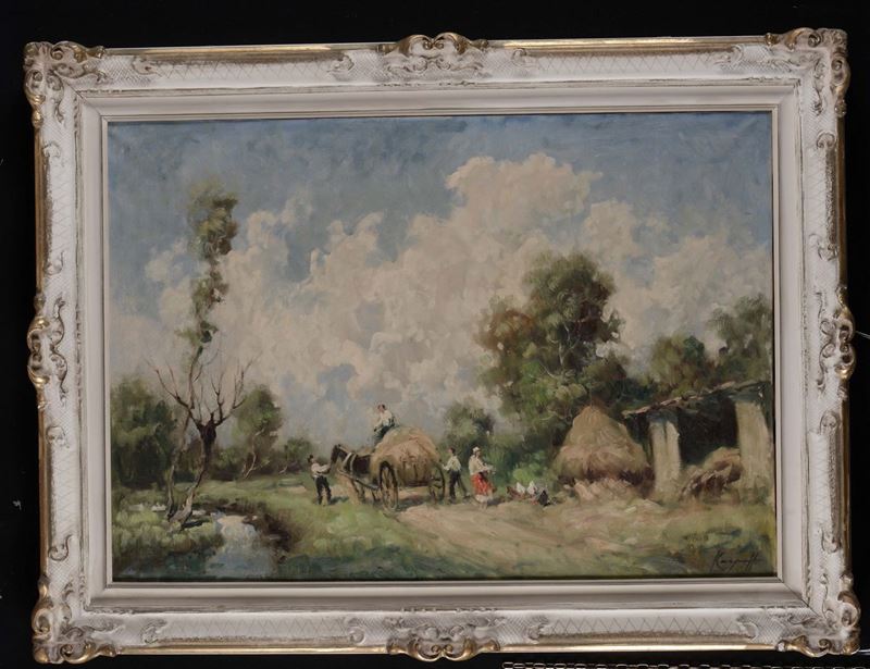 Ivan Karpoff (1898-1970), attribuito a Veduta campestre  - Auction Antique and Old Masters - Cambi Casa d'Aste