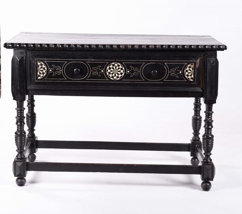 Console ebanizzata ed intarsiata in avorio, Lombardia inizi XVIII secolo  - Auction Antique and Old Masters - Cambi Casa d'Aste