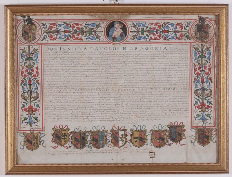 Bolla Donninicus con stemmi araldici  - Asta Antiquariato e Dipinti Antichi - Cambi Casa d'Aste