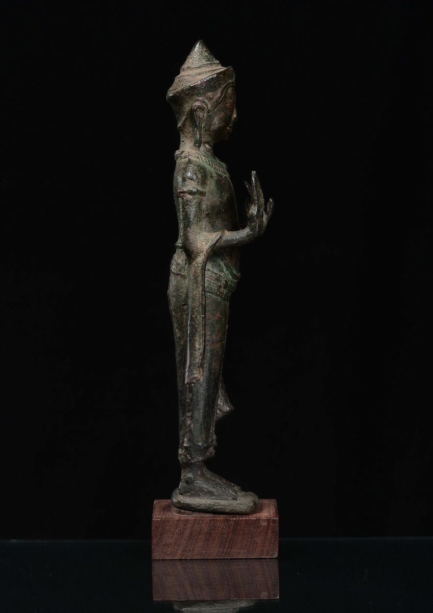Scultura in Bronzo Raffigurante Divinità, Thailandia, XVII Secolo