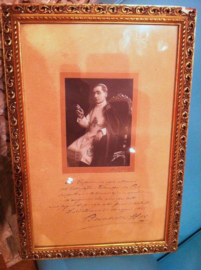 Foto Autografa con Dedica di Benedetto XV, 1921