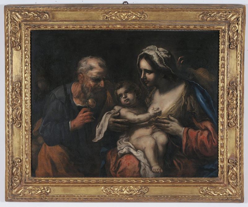 Scuola Romana della fine del XVII secolo Sacra Famiglia  - Auction Old Masters Paintings - Cambi Casa d'Aste