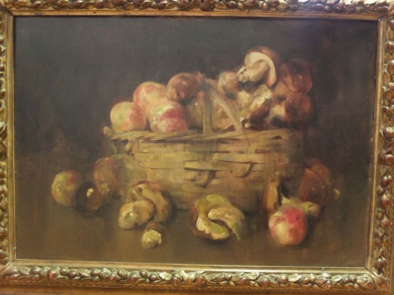 Luigi Serralunga (1880-1940) Cestino di funghi  - Auction Antique and Old Masters - Cambi Casa d'Aste